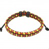 Bracelet reglable homme cuir tressé drapeau belgique rouge jaune noir