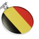 PENDENTIF HOMME FEMME ACIER DRAPEAU COULEUR PAYS BELGIQUE + 1 CHAINE BOULE NEUF