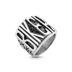 GROSSE BAGUE HOMME ACIER INOXYDABLE EN GRANDE TAILLE LETTRE BIKER