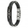 Men's bracelet steel and rubber symbol 2 men gay pride