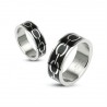 BAGUE ANNEAU HOMME FEMME ADO COUPLE AMOUR ACIER LIEN CHAINE MAILLE