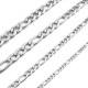 Chaine collier homme femme acier inoxydable maille figaro argent
