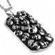 PENDANT MAN BIKER SOLID STEEL SKULL PLATE AND 1 CHAIN