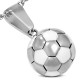 PENDENTIF HOMME ACIER MASSIF FORME BALLON DE FOOT FOOTBALL + 1 CHAINE NEUF