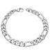 BRACELET GOURMETTE POUR HOMME ACIER FIGARO COULEUR ARGENT 10MM NEUF