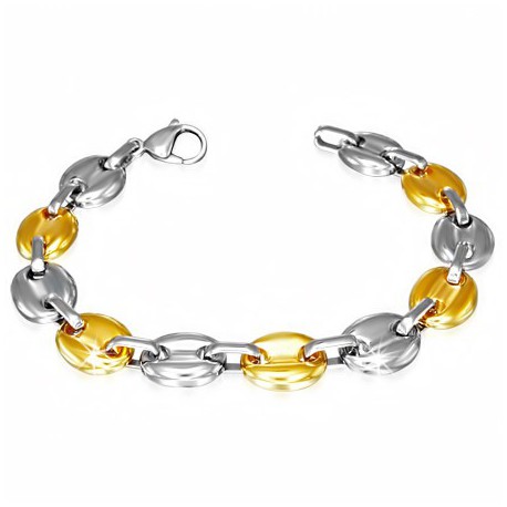 BRACELET GOURMETTE POUR HOMME EN VERITABLE CUIR ET FERMOIR ACIER 316L PROMO NEUF