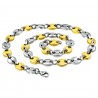 BIG MEN'S CHAIN STEEL GOLD PLATE COFFEE BEANS 11mm 59cm