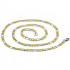 GRANDE CHAINE POUR HOMME ACIER PLAQUE OR MAILLON FIGARO 5mm 61cm