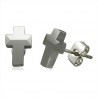 PAIR OF EARRINGS MEN WOMEN TUNGSTEN LATIN CROSS BUTTERFLY CLASP