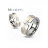 RING MAN WOMAN TITANIUM GOLD PLATED ZIRCON WEDDING ENGAGEMENT
