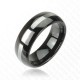 BAGUE DE FIANÇAILLE HOMME VIRIL TUNGSTÈNE NOIR BANDE ARGENT TENDANCE