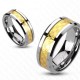 ENGAGEMENT RING MANLY TUNGSTEN BAND GOLD PLATE CHIC