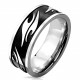 Men's ring stainless steel black plated original tribal relief