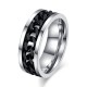 BAGUE DE FIANÇAILLE ALLIANCE MARIAGE HOMME ACIER CHAINE ENCHAINEE NOIR