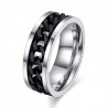 Bague de fiançaille alliance mariage homme acier chaine enchainée noir