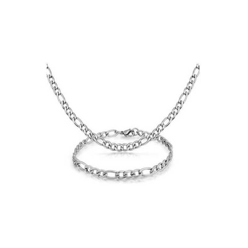 Chaine collier femme homme acier cuivré maille cubaine gourmette 4mm